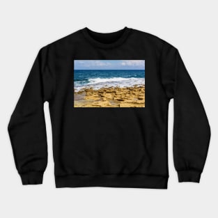 Mediterranean sea water with stone beach Crewneck Sweatshirt